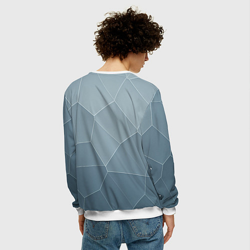 Мужской свитшот Сашин удар - аргумент без слов / 3D-Белый – фото 4