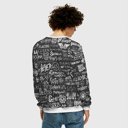 Мужской свитшот Black Sabbath pattern / 3D-Белый – фото 4