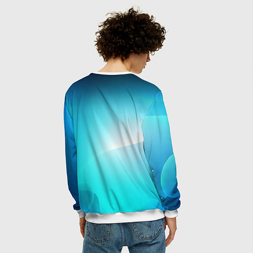 Мужской свитшот Саша - сам себе король / 3D-Белый – фото 4