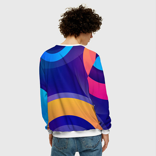 Мужской свитшот Саня не король - Саня круче / 3D-Белый – фото 4