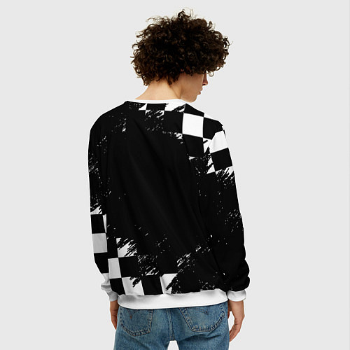 Мужской свитшот Inter клетка краски / 3D-Белый – фото 4