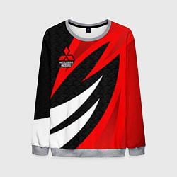 Свитшот мужской Митсубиси - красный спорт, цвет: 3D-меланж