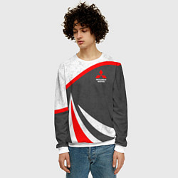 Свитшот мужской Mitsubishi - красный и серый, цвет: 3D-белый — фото 2