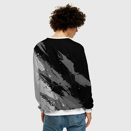 Мужской свитшот Российская империя - монохромный / 3D-Белый – фото 4