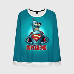 Свитшот мужской Bender superman - collaboration, цвет: 3D-белый