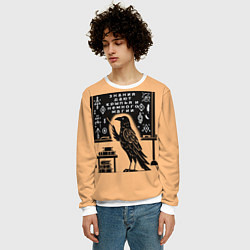 Свитшот мужской Ворон - учитель, цвет: 3D-белый — фото 2