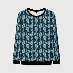 Свитшот мужской Абстрактные капли узор сине-зелёный, цвет: 3D-черный