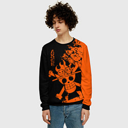 Свитшот мужской One Piece - Ace, цвет: 3D-черный — фото 2