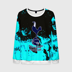 Свитшот мужской ФК Тоттенхэм голубой огонь, цвет: 3D-белый