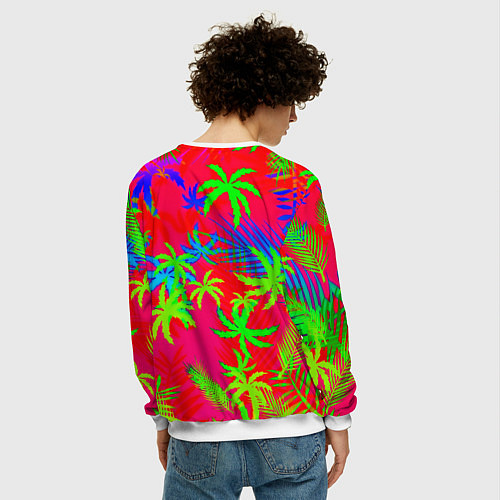Мужской свитшот Liverpool тропический неон / 3D-Белый – фото 4