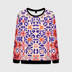 Свитшот мужской Цветочная метаморфоза фиолетово-розовая, цвет: 3D-черный