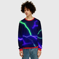 Свитшот мужской Multicolored lightning, цвет: 3D-красный — фото 2