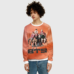 Свитшот мужской BTS фотка на диване, цвет: 3D-белый — фото 2