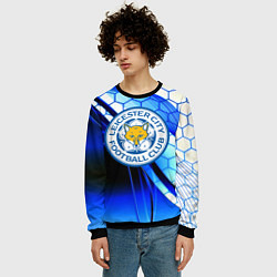 Свитшот мужской Лестер сити броня соты, цвет: 3D-черный — фото 2