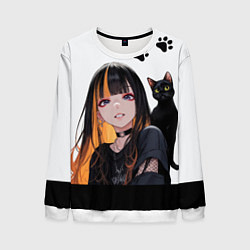 Мужской свитшот Девушка и кот