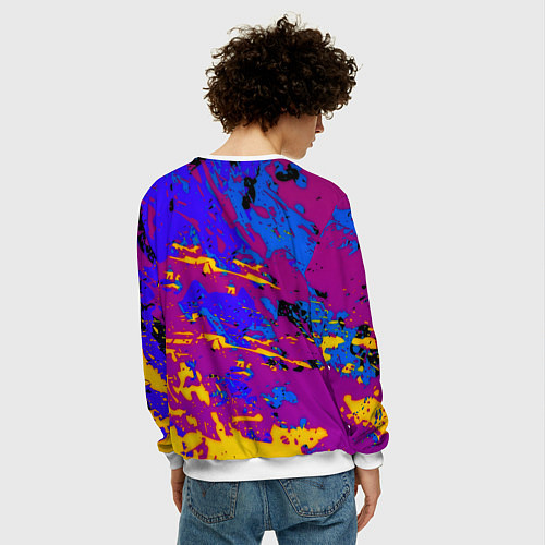 Мужской свитшот Borussia абстрактные краски / 3D-Белый – фото 4