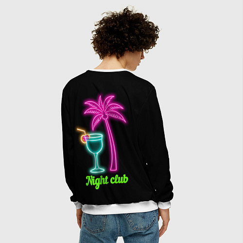 Мужской свитшот Night club neon / 3D-Белый – фото 4