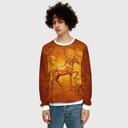Свитшот мужской Лошадь из желтого янтаря, цвет: 3D-белый — фото 2