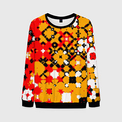 Мужской свитшот Красно-желтая геометрическая абстракция