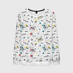 Мужской свитшот Паттерн с черепами и геометрическими фигурами на Х