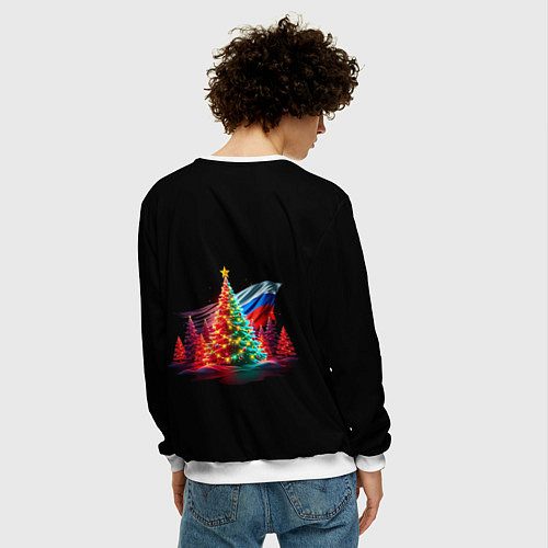 Мужской свитшот Ёлочные чудеса / 3D-Белый – фото 4