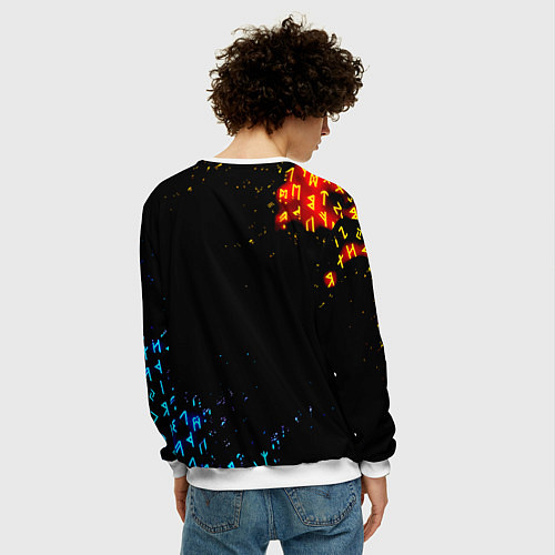 Мужской свитшот AEK огненные символы / 3D-Белый – фото 4