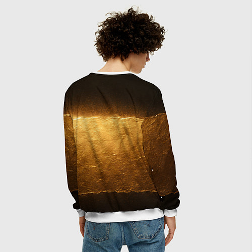 Мужской свитшот Fortnite золотой Мидас / 3D-Белый – фото 4