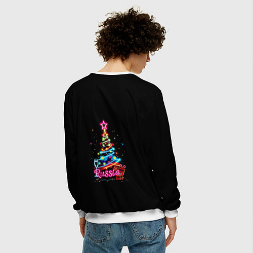 Мужской свитшот Christmas tree gifts / 3D-Белый – фото 4