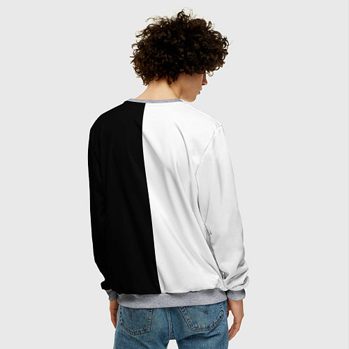 Мужской свитшот Лучше вода у друга черно-белый арт / 3D-Меланж – фото 4