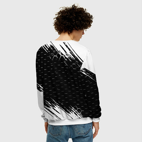 Мужской свитшот Chelsea штрихи красок текстура / 3D-Белый – фото 4