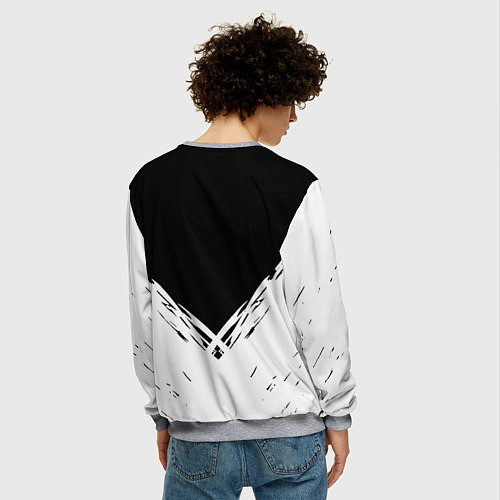 Мужской свитшот Челси белые краски / 3D-Меланж – фото 4