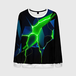 Свитшот мужской Neon green glow, цвет: 3D-белый