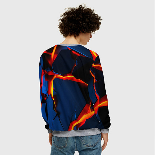 Мужской свитшот Glow orange neon / 3D-Меланж – фото 4