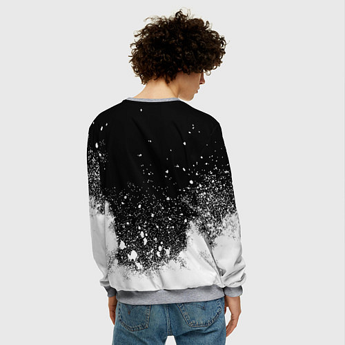 Мужской свитшот Inter белый всплеск краско / 3D-Меланж – фото 4