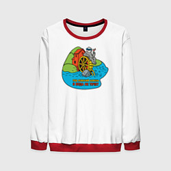 Свитшот мужской Под лежачий камень полноцветный орнамент, цвет: 3D-красный