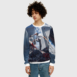 Свитшот мужской Denji in city Chainsaw man, цвет: 3D-белый — фото 2