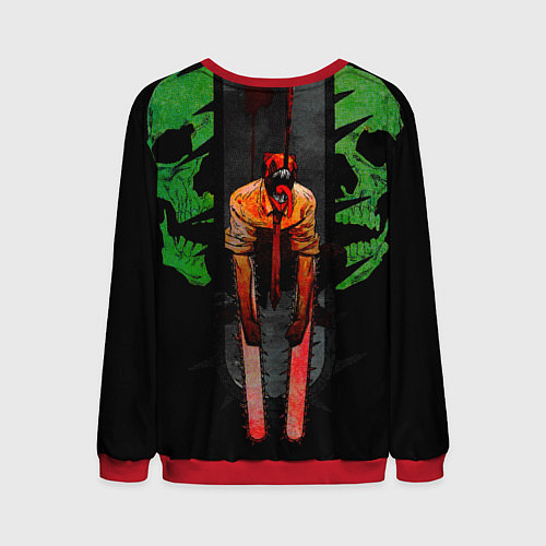Мужской свитшот Дэндзи с черепами Человек бензопила / 3D-Красный – фото 2
