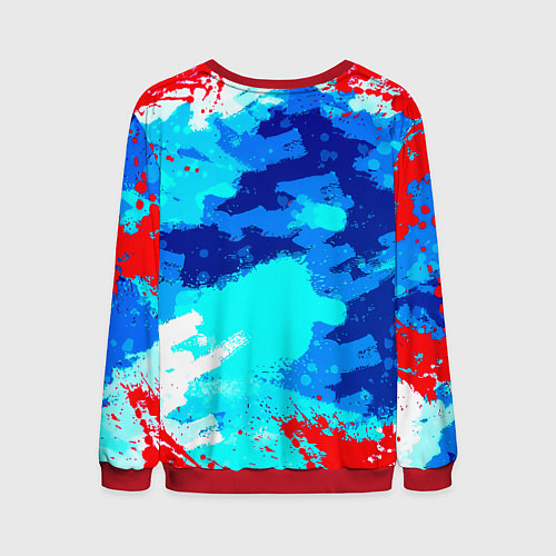Мужской свитшот Ювентус абстрактные краски / 3D-Красный – фото 2
