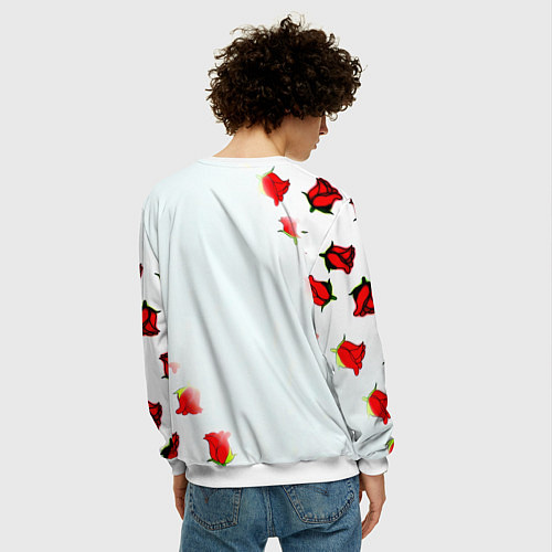 Мужской свитшот Ювентус розы / 3D-Белый – фото 4