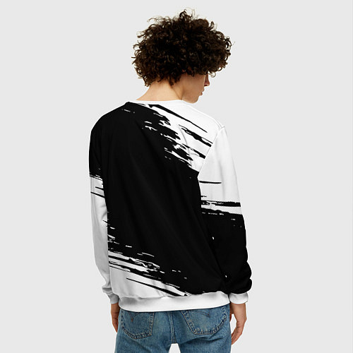 Мужской свитшот Juventus краски штрихи текстура / 3D-Белый – фото 4