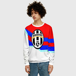 Свитшот мужской Ювентус спортивная геометрия, цвет: 3D-белый — фото 2