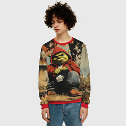 Свитшот мужской Шрек на фоне осеннего пейзажа, цвет: 3D-красный — фото 2