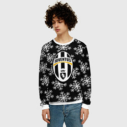 Свитшот мужской Ювентус снежинки белые, цвет: 3D-белый — фото 2