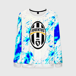 Свитшот мужской Ювентус голубые краски, цвет: 3D-белый