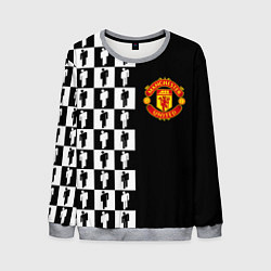 Свитшот мужской Манчестер Юнайтед текстура люди, цвет: 3D-меланж