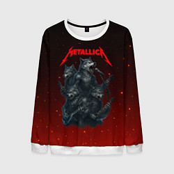 Свитшот мужской Metallica в виде волков, цвет: 3D-белый