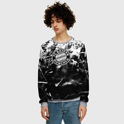 Свитшот мужской Bayern Mnchen черно белая бумага, цвет: 3D-меланж — фото 2