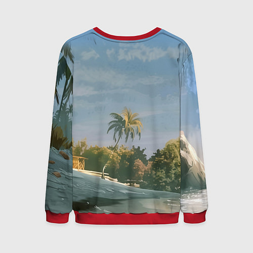 Мужской свитшот Лови волну - чотко мем / 3D-Красный – фото 2