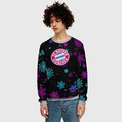 Свитшот мужской Бавария Мюнхен неоновые снежинки, цвет: 3D-меланж — фото 2