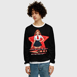 Свитшот мужской Назад в СССР пионеры, цвет: 3D-белый — фото 2
